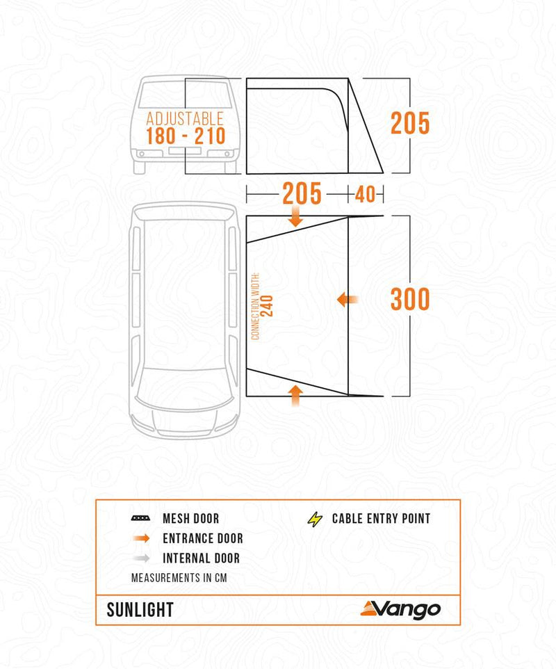 Vango Sunlight Campervan Awning Sun Canopy Smoke | poled, lightweight, compact pack, motorhome
