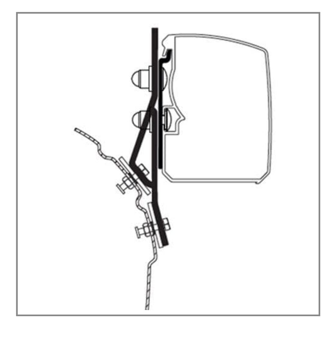 Thule Adapter T Omnistor Awning 3200 – VW T4 (Set of 2 × 8 cm Brackets) Thule - UK Camping And Leisure