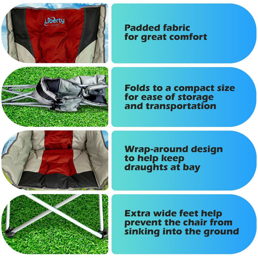 Liberty Red Comfort Camping Chair MDS1203 Liberty Leisure UK - UK Camping And Leisure
