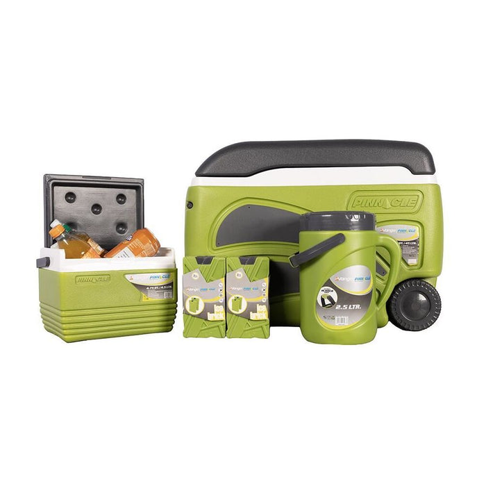 Vango Vango Pinnacle Wheelie 45L-100Hr 5 Piece Set Cooler Coolbox 45L Green Vango - UK Camping And Leisure