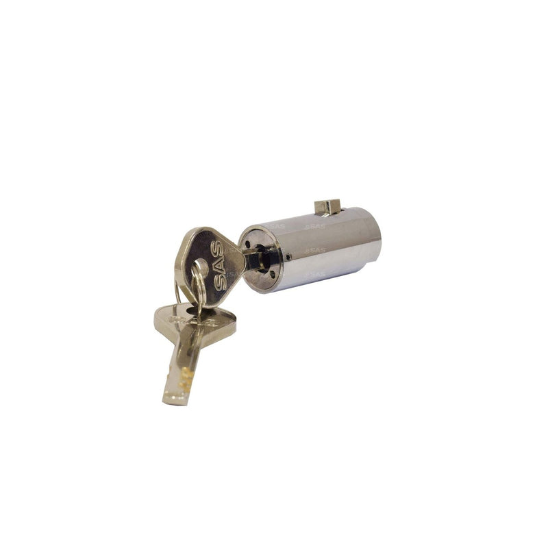 SAS Security Products SAS Replacement Round Barrel Lock for SAS Supaclamp Duo Silver & Eye Locks Lock Keyed Alike | UK Camping and Leisure