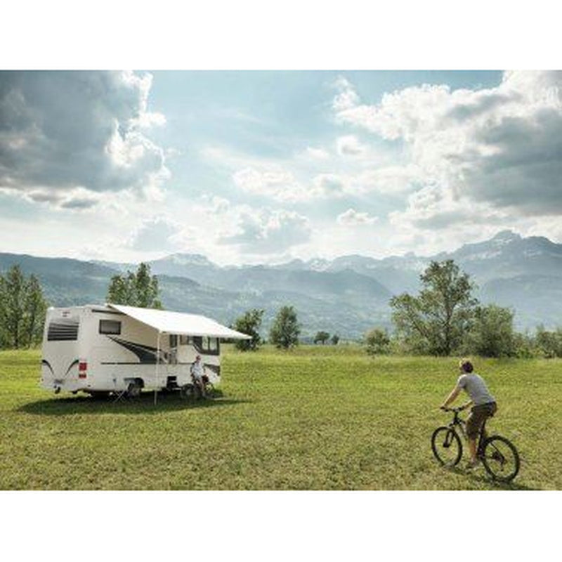 Thule Omnistor 9200 4.50x3.00m Roof Awning Motorised 230V White with Fabric Finish Mystic Grey