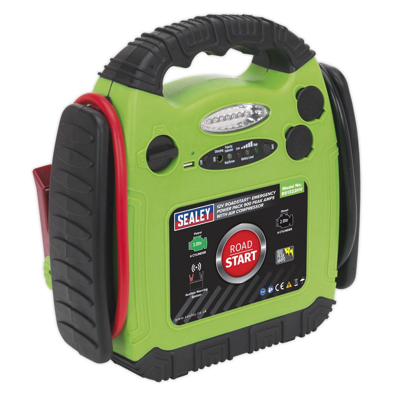 Sealey 12V RoadStart Emergency Power Pack 900 Peak Amps Car Battery Booster Sealey - UK Camping And Leisure