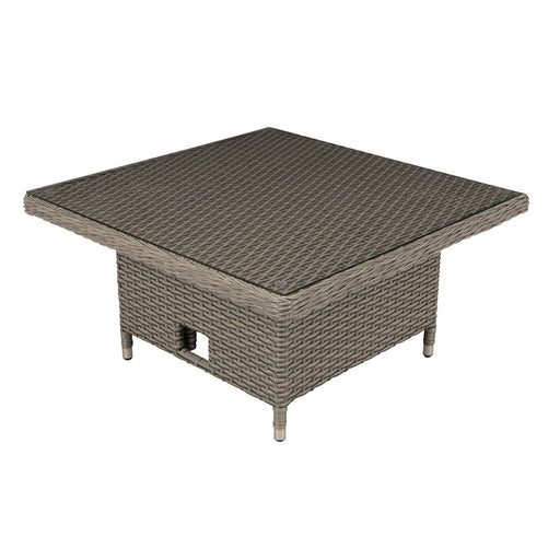 Dellonda Chester Rattan Wicker Adjustable-Height Outdoor Dining Table Dellonda - UK Camping And Leisure