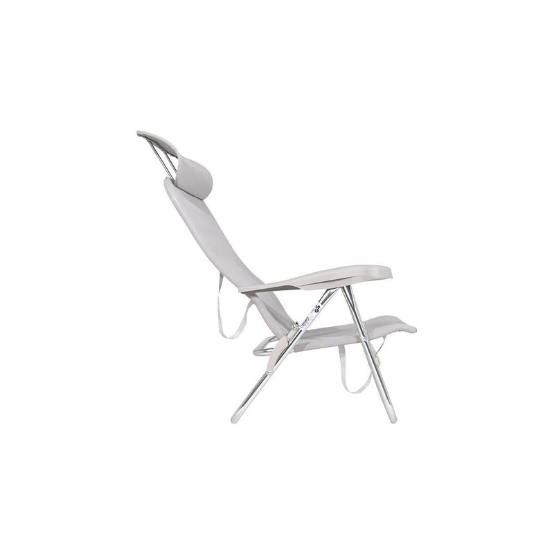 Crespo Beach Chair AL/205 Compact Light Grey Crespo - UK Camping And Leisure