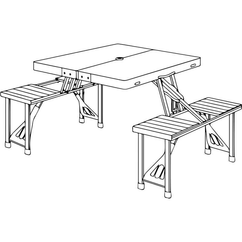 Quest Gloucester Deluxe Folding Picnic Set Table & Bench (Onyx Edition) Quest - UK Camping And Leisure