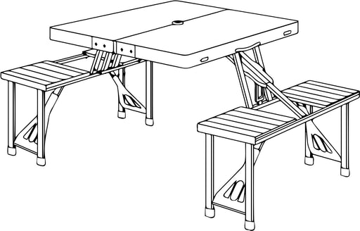 Quest Gloucester Deluxe Folding Picnic Set Table & Bench (Onyx Edition) Quest - UK Camping And Leisure