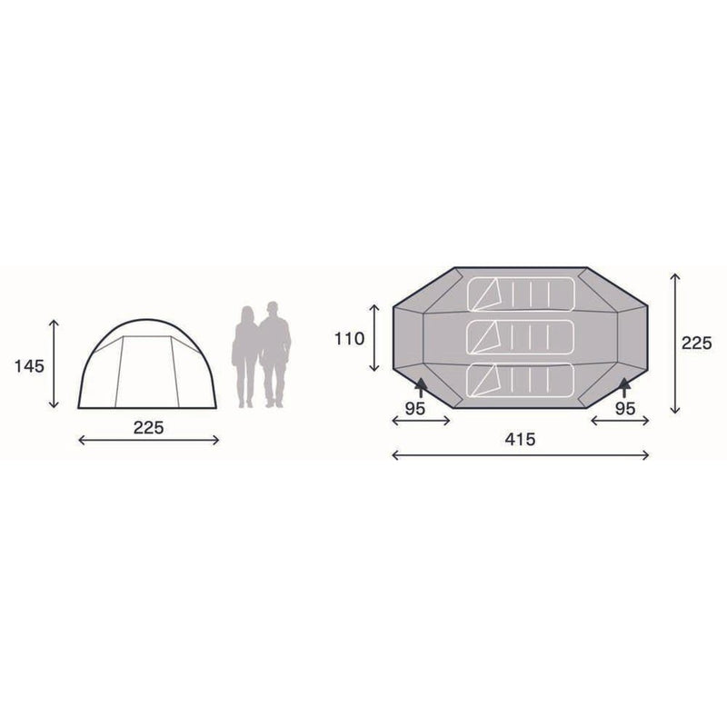 Kampa Mossborn 03 Aegean 3 Person Poled Tent - View 8
