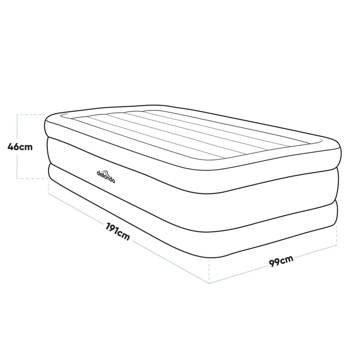 Dellonda Raised Air Bed with Built-in Electric Pump & Storage Bag - Single Dellonda - UK Camping And Leisure