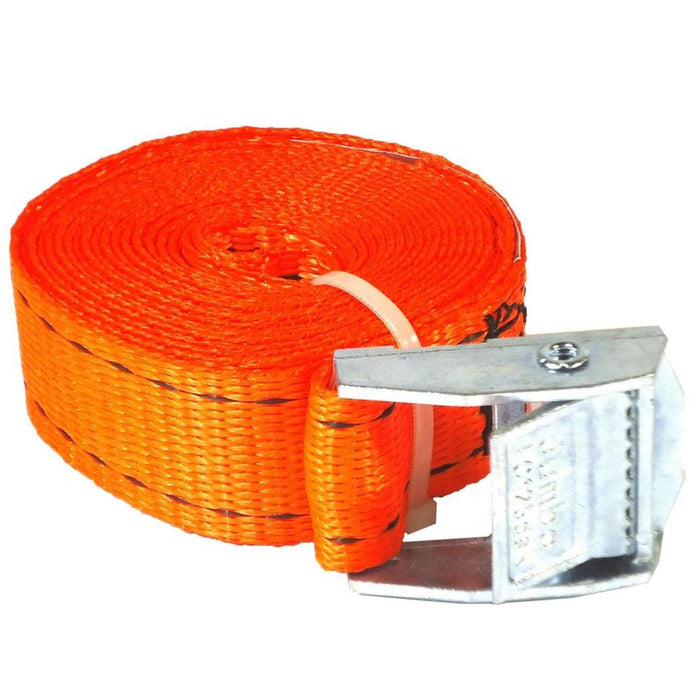 2.5m Retainer Strap in Orange and Buckle Jumbo - UK Camping And Leisure