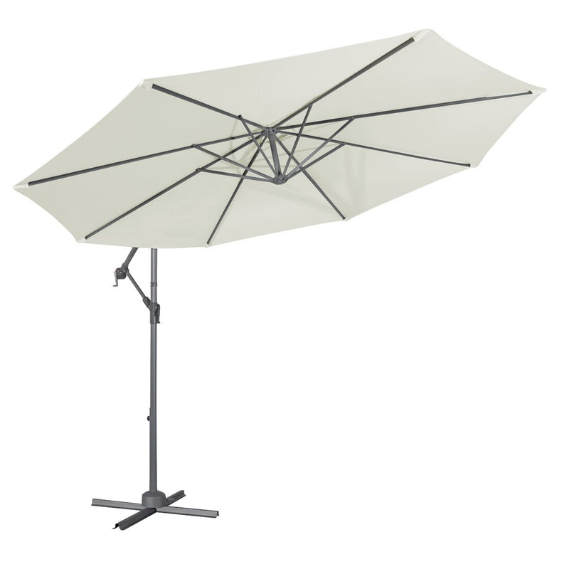 Dellonda Banana Parasol with Cover 3m - Cream DG265 Dellonda - UK Camping And Leisure