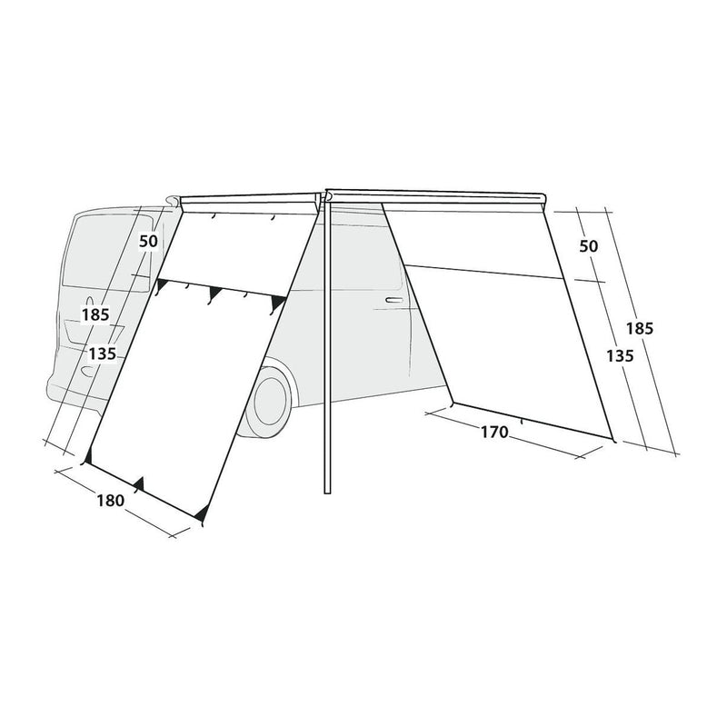 Outwell Fallcrest Side Panel Set Campervan Cassette Awning Sides - View 5