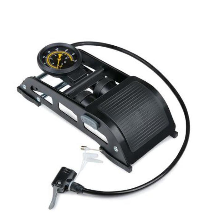 Double Foot Pump – Heavy-Duty Steel | Dual Cylinder | Fast Inflation for Car, Bike & Sports Gear Dunlop - UK Camping And Leisure