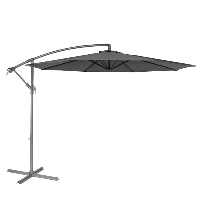 Dellonda Banana Parasol with Cover 3m - Grey DG264 Dellonda - UK Camping And Leisure