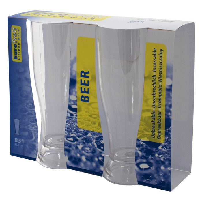 MDS1203 Beer Glass 330ml x 2 ETKW0031 Eurotrail - UK Camping And Leisure