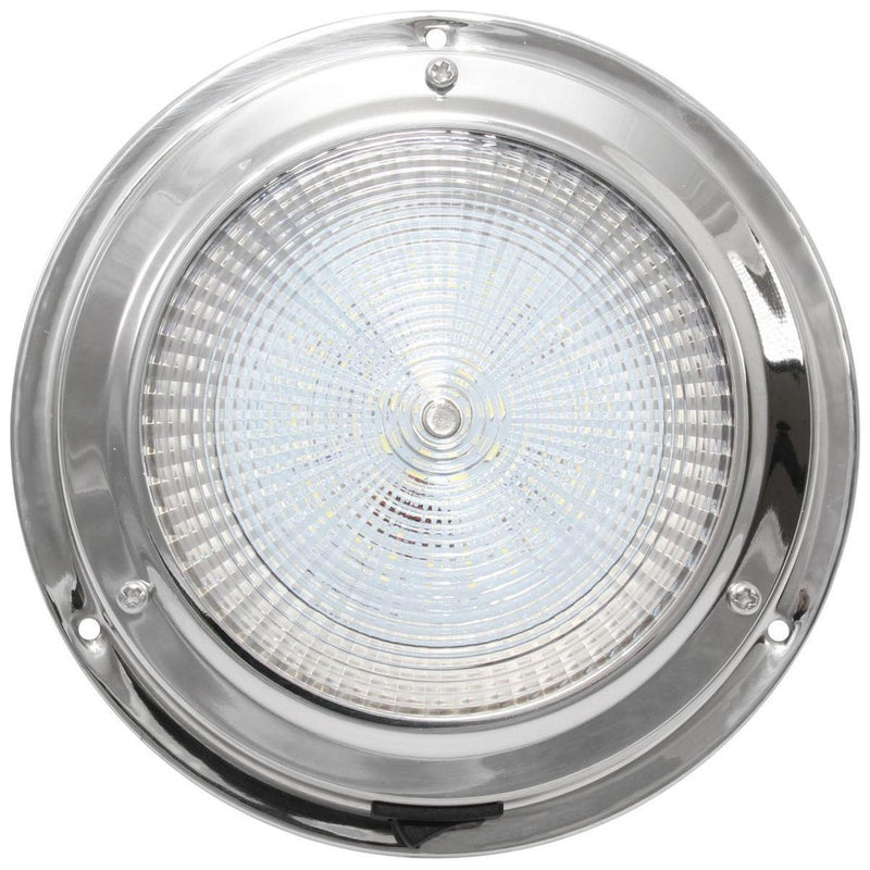 AAA 12V Stainless Dome Light Natural White LED 137mm 4" Dome AAA - UK Camping And Leisure