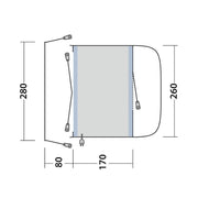 Outwell Santa Monica Air Mid High Driveaway Awning Campervan 240-270cm - View 12