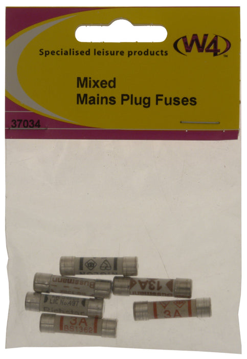 W4 Mains Fuse Mixed 3513Amp (2 Of Each) 25Mm 37034 W4 - UK Camping And Leisure