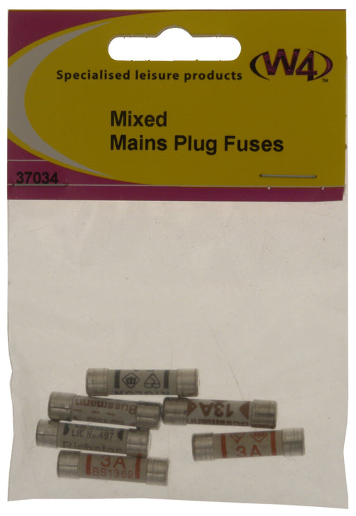 W4 Mains Fuse Mixed 3513Amp (2 Of Each) 25Mm 37034 W4 - UK Camping And Leisure