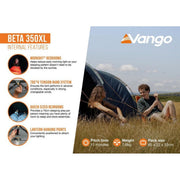 Vango Beta 350XL Deep Blue 3 Person Tent Vango - UK Camping And Leisure