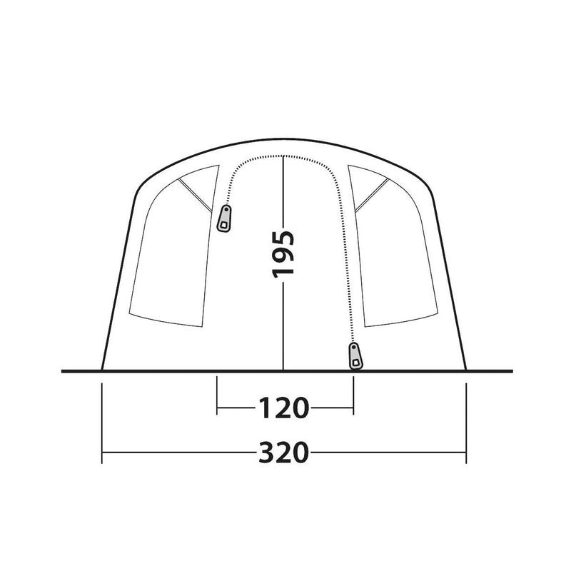Outwell Monterey 5 Air 5 Berth Three Room Tunnel Tent - View 9