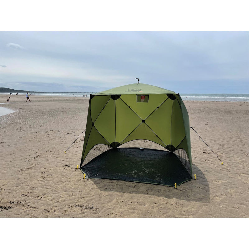 Quest Screen House 4 Mini pop up Gazebo Green Quest - UK Camping And Leisure