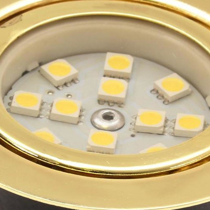 Gold (Brass) Recessed LED Downlight Unswitched (Warm White) Aten Lighting - UK Camping And Leisure