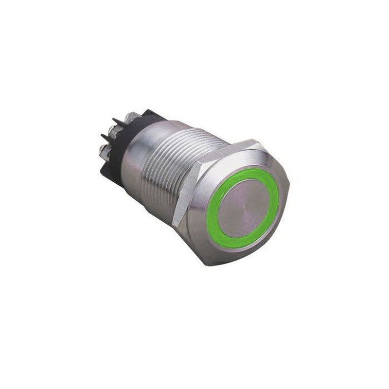 W4 Anti-Vandal Switch 12V 19Mm Latching, Green Illumination | UK Camping and Leisure
