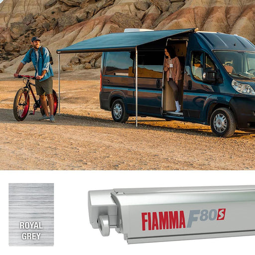Fiamma Titanium F80S 290 Royal Grey Fabric (07832A01R) Winch Handle Wall Mounted Fiamma - UK Camping And Leisure