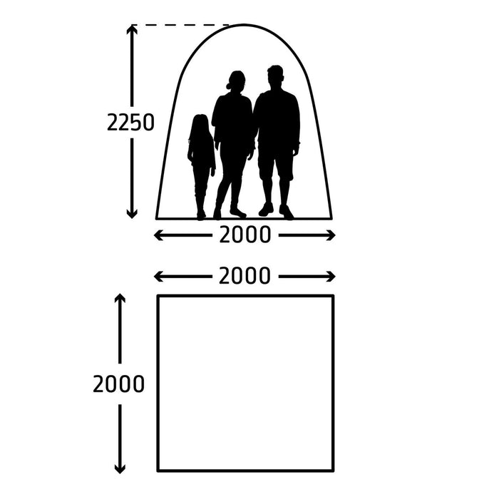 Kampa Air Shelter 200 - Inflatable Gazebo with Detachable Zip on Sides Kampa - UK Camping And Leisure