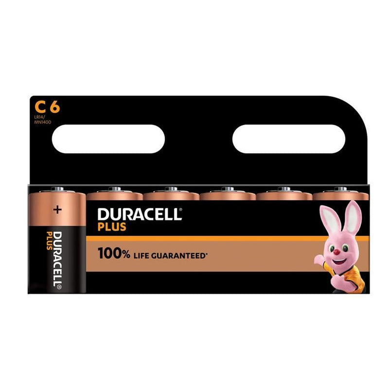 Duracell C Cell Plus Power +100% Batteries (Pack 6) Duracell - UK Camping And Leisure