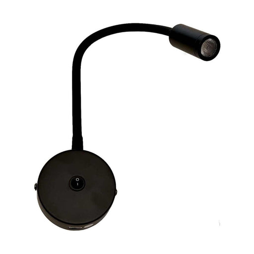 Acrylic Flexi Spot Light Black (12V / 2W / Warm White / IP20) Aten Lighting - UK Camping And Leisure