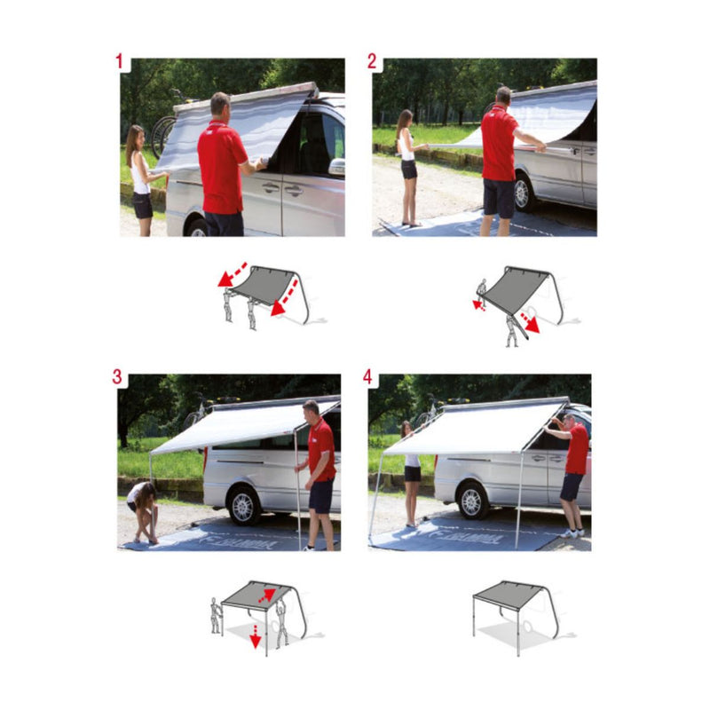 Fiamma F35 Pro 250 Awning Deep Black Case Royal Grey Fabric Campervan Caravan Fiamma - UK Camping And Leisure