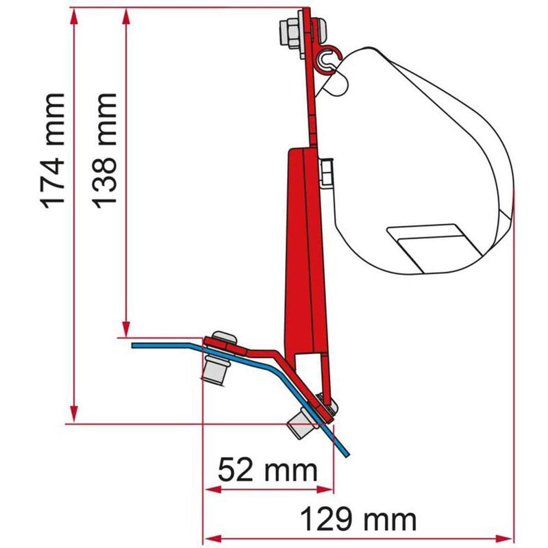 Fiamma Awning Bracket Kit for Ford Custom Lift Roof - Deep Black Fiamma - UK Camping And Leisure