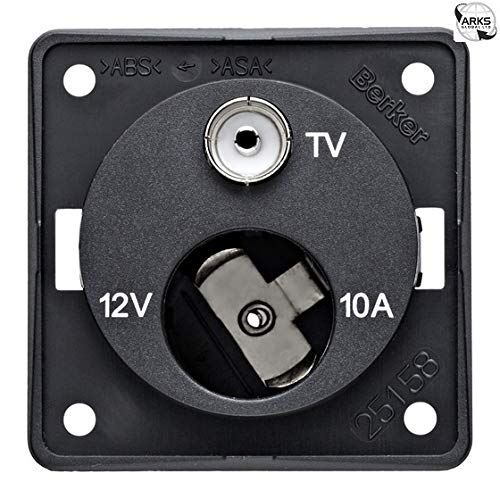 Berker 12V Cigar/Tv Point Black 21227A W4 - UK Camping And Leisure