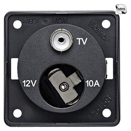 Berker 12V Cigar/Tv Point Black 21227A W4 - UK Camping And Leisure