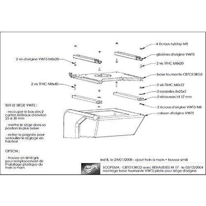 Scopema RIB T5 Driver Swivel Base with Riser CBT013RG2C/GB RIB - UK Camping And Leisure