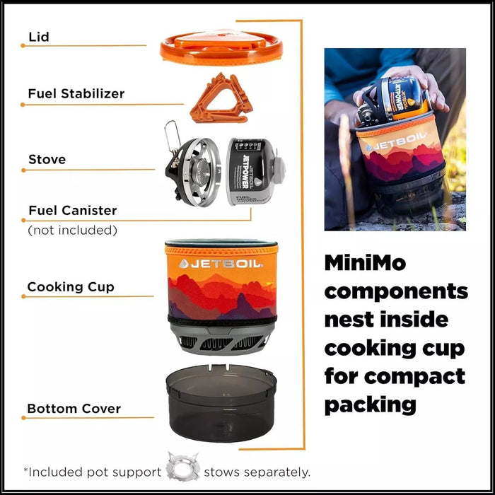 Jetboil Minimo Cooking System Camping Stove MNMSS Sunset Jetboil - UK Camping And Leisure