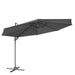 Dellonda Cantilever Parasol with 360 Rotation, Tilt & Cover 3m - Grey Dellonda - UK Camping And Leisure