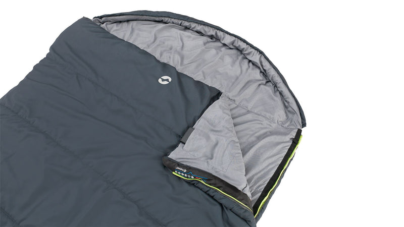 Outwell Campion Lux Double Dark Grey Double Sleeping Bag | breathable, camping sleeping bag