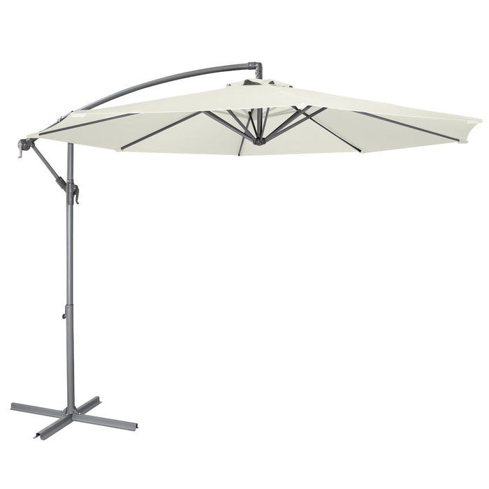 Dellonda Banana Parasol with Cover 3m - Cream DG265 Dellonda - UK Camping And Leisure