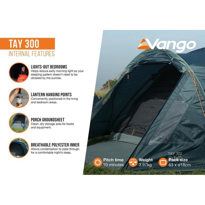 Vango Tay 300 Tent Deep Blue Vango - UK Camping And Leisure