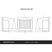 Outdoor Revolution Porchlite 260 Alu-Tech Poled Caravan Porch Awning - View 12