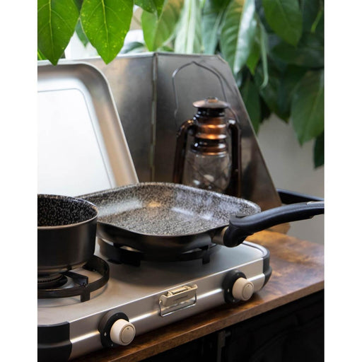 Bo-Camp Grill Pan Sprint Removable Handle Blk/White 26 x 26cm Bo-Camp - UK Camping And Leisure