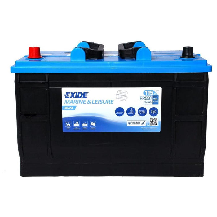 Exide ER550 12V FLA Battery 115Ah Durable and High Performance 12V Battery Exide - UK Camping And Leisure