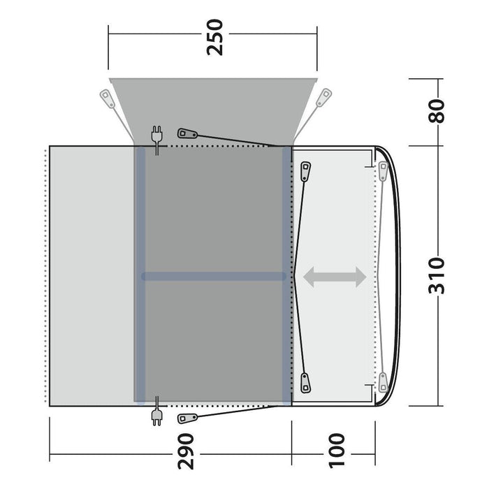 Outwell Jonesville 290SA Flex Drive-Away Awning Campervan 175 - 200 cm Outwell - UK Camping And Leisure