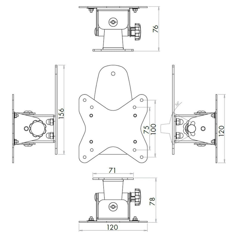 LCD TV Tilting Bracket (Wall Mount) for RVs Nova - UK Camping And Leisure