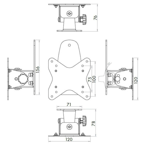 LCD TV Tilting Bracket (Wall Mount) for RVs Nova - UK Camping And Leisure