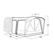 Outwell Park PowerAir Driveaway Awning Campervan 175-200cm Low - View 17