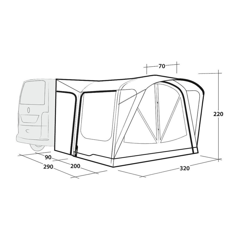 Outwell Park PowerAir Driveaway Awning Campervan 175-200cm Low - View 17